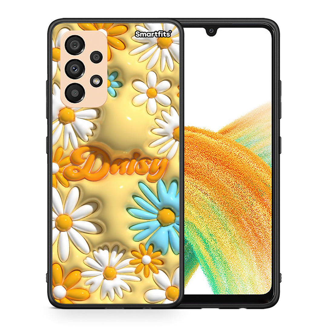 Θήκη Samsung A33 5G Bubble Daisies από τη Smartfits με σχέδιο στο πίσω μέρος και μαύρο περίβλημα | Samsung A33 5G Bubble Daisies case with colorful back and black bezels