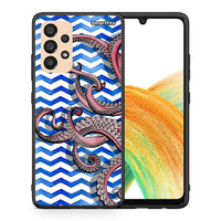 Thumbnail for Θήκη Samsung A33 5G Chevron Devilfish από τη Smartfits με σχέδιο στο πίσω μέρος και μαύρο περίβλημα | Samsung A33 5G Chevron Devilfish case with colorful back and black bezels
