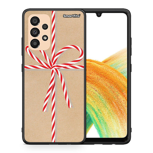 Θήκη Samsung A33 5G Christmas Gift από τη Smartfits με σχέδιο στο πίσω μέρος και μαύρο περίβλημα | Samsung A33 5G Christmas Gift case with colorful back and black bezels