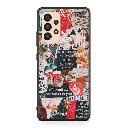 Samsung A33 5G Christmas Happiness θήκη από τη Smartfits με σχέδιο στο πίσω μέρος και μαύρο περίβλημα | Smartphone case with colorful back and black bezels by Smartfits