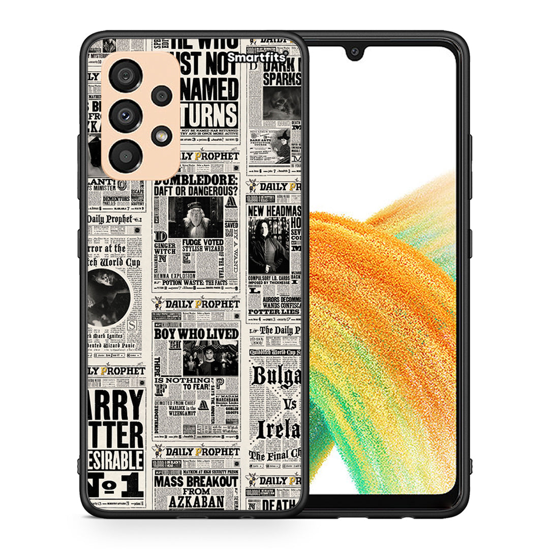 Θήκη Samsung A33 5G Harry Paper από τη Smartfits με σχέδιο στο πίσω μέρος και μαύρο περίβλημα | Samsung A33 5G Harry Paper case with colorful back and black bezels