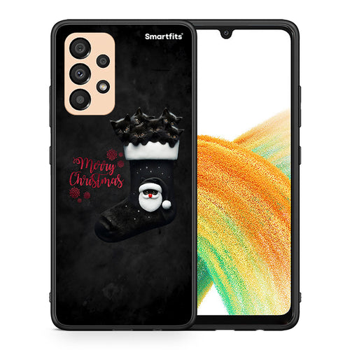 Θήκη Samsung A33 5G Merry Cat Christmas από τη Smartfits με σχέδιο στο πίσω μέρος και μαύρο περίβλημα | Samsung A33 5G Merry Cat Christmas case with colorful back and black bezels