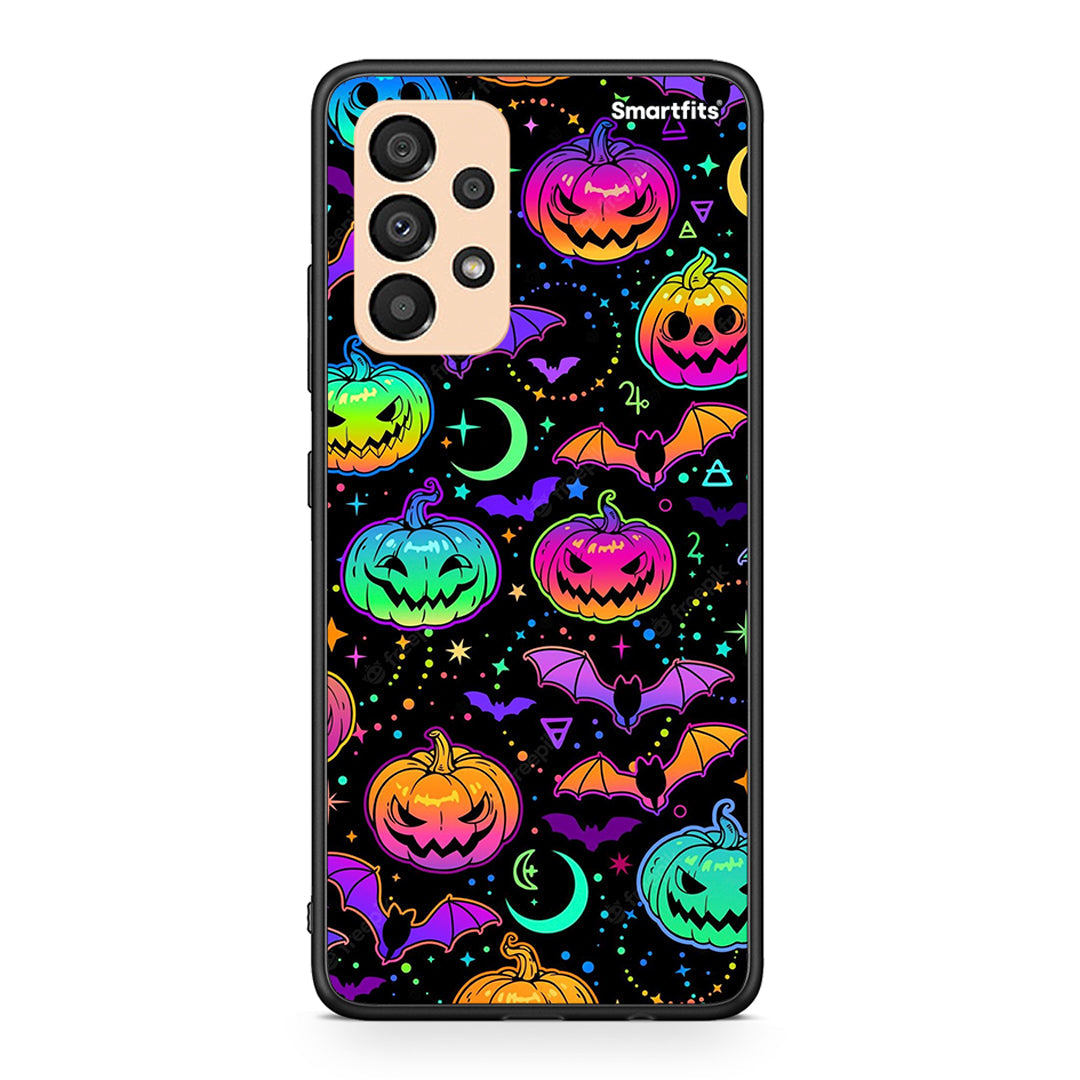 Samsung A33 5G Neon Halloween θήκη από τη Smartfits με σχέδιο στο πίσω μέρος και μαύρο περίβλημα | Smartphone case with colorful back and black bezels by Smartfits