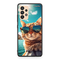Thumbnail for Samsung A33 5G Summer Cat θήκη από τη Smartfits με σχέδιο στο πίσω μέρος και μαύρο περίβλημα | Smartphone case with colorful back and black bezels by Smartfits
