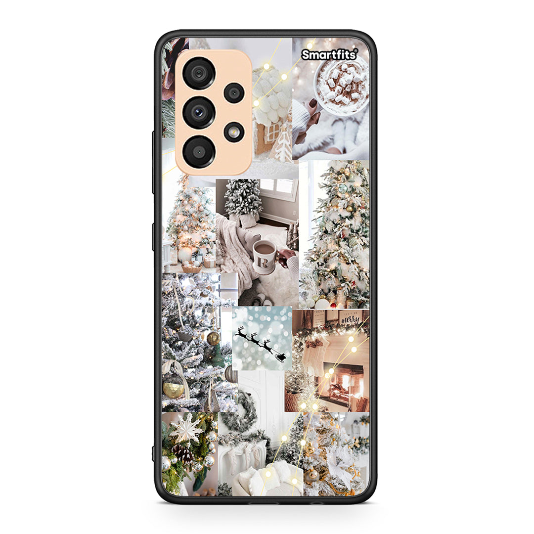 Samsung A33 5G White Christmas θήκη από τη Smartfits με σχέδιο στο πίσω μέρος και μαύρο περίβλημα | Smartphone case with colorful back and black bezels by Smartfits