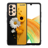 Thumbnail for Θήκη Samsung A33 5G Yellow Daisies από τη Smartfits με σχέδιο στο πίσω μέρος και μαύρο περίβλημα | Samsung A33 5G Yellow Daisies case with colorful back and black bezels