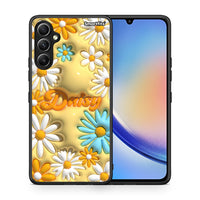 Thumbnail for Θήκη Samsung Galaxy A34 Bubble Daisies από τη Smartfits με σχέδιο στο πίσω μέρος και μαύρο περίβλημα | Samsung Galaxy A34 Bubble Daisies Case with Colorful Back and Black Bezels