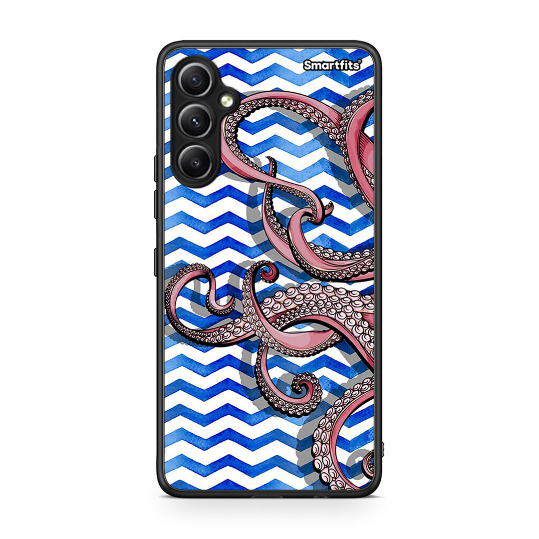 Θήκη Samsung Galaxy A34 Chevron Devilfish από τη Smartfits με σχέδιο στο πίσω μέρος και μαύρο περίβλημα | Samsung Galaxy A34 Chevron Devilfish Case with Colorful Back and Black Bezels