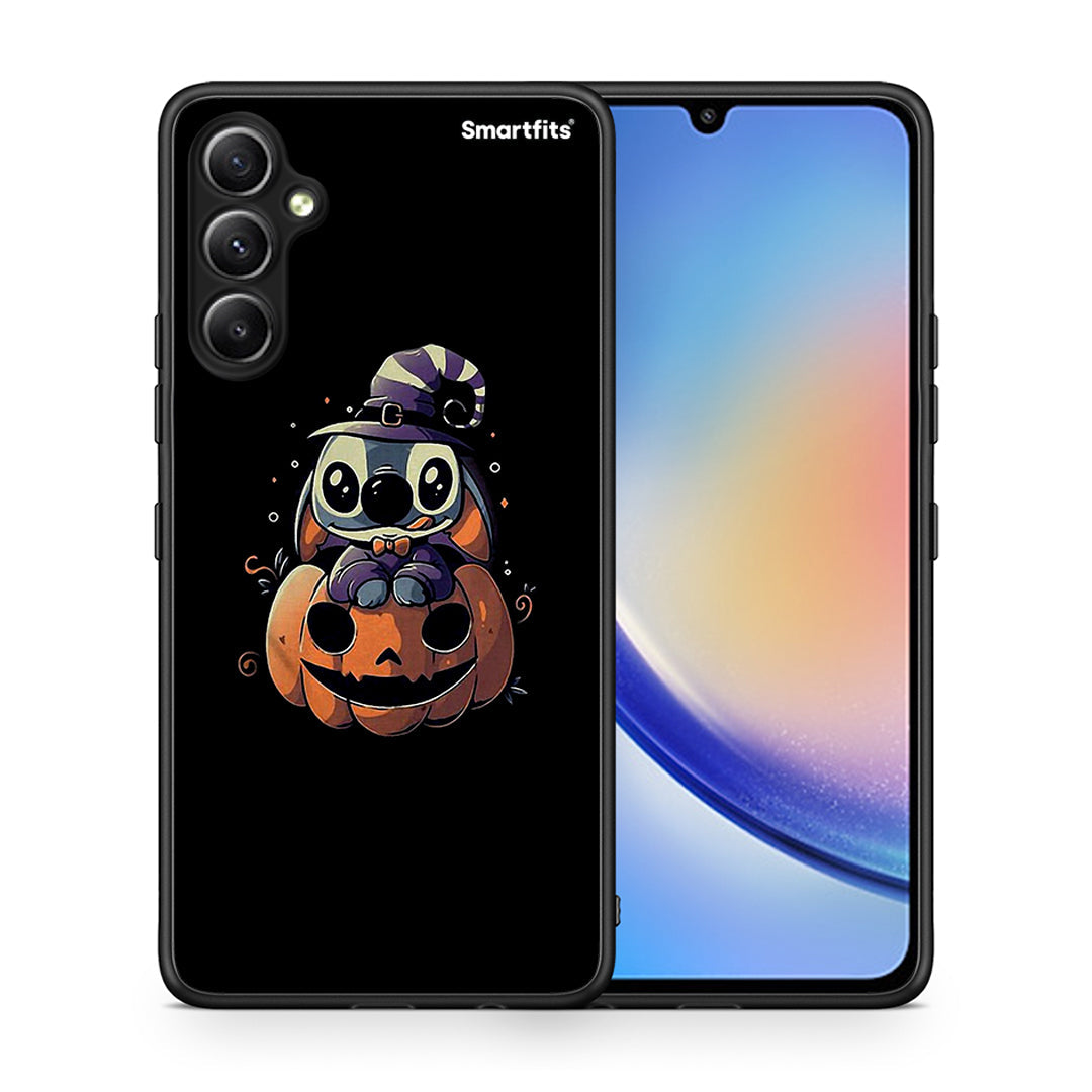 Θήκη Samsung Galaxy A34 Halloween Stitch από τη Smartfits με σχέδιο στο πίσω μέρος και μαύρο περίβλημα | Samsung Galaxy A34 Halloween Stitch Case with Colorful Back and Black Bezels