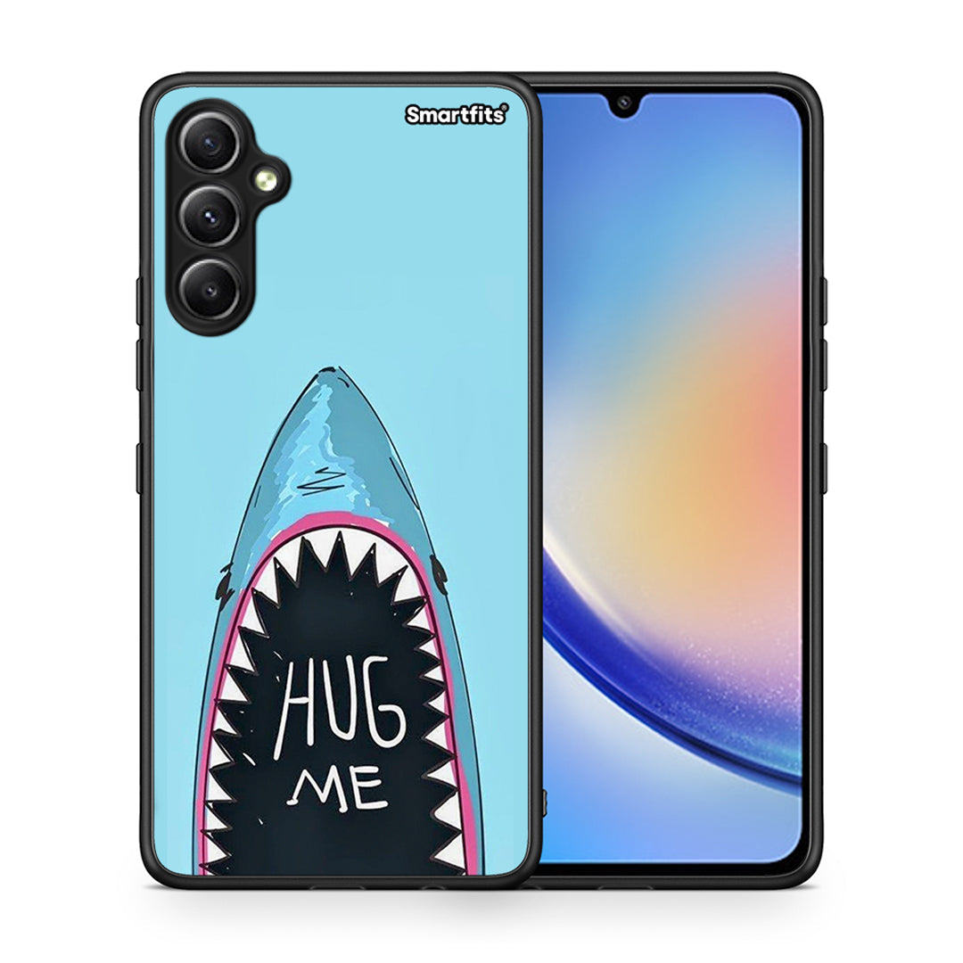 Θήκη Samsung Galaxy A34 Hug Me από τη Smartfits με σχέδιο στο πίσω μέρος και μαύρο περίβλημα | Samsung Galaxy A34 Hug Me Case with Colorful Back and Black Bezels