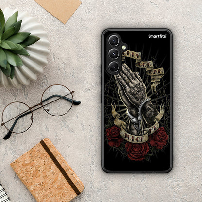 Θήκη Samsung Galaxy A34 Judge By God από τη Smartfits με σχέδιο στο πίσω μέρος και μαύρο περίβλημα | Samsung Galaxy A34 Judge By God Case with Colorful Back and Black Bezels