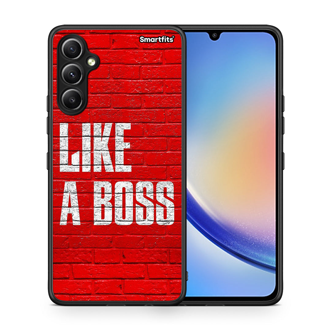 Θήκη Samsung Galaxy A34 Like A Boss από τη Smartfits με σχέδιο στο πίσω μέρος και μαύρο περίβλημα | Samsung Galaxy A34 Like A Boss Case with Colorful Back and Black Bezels