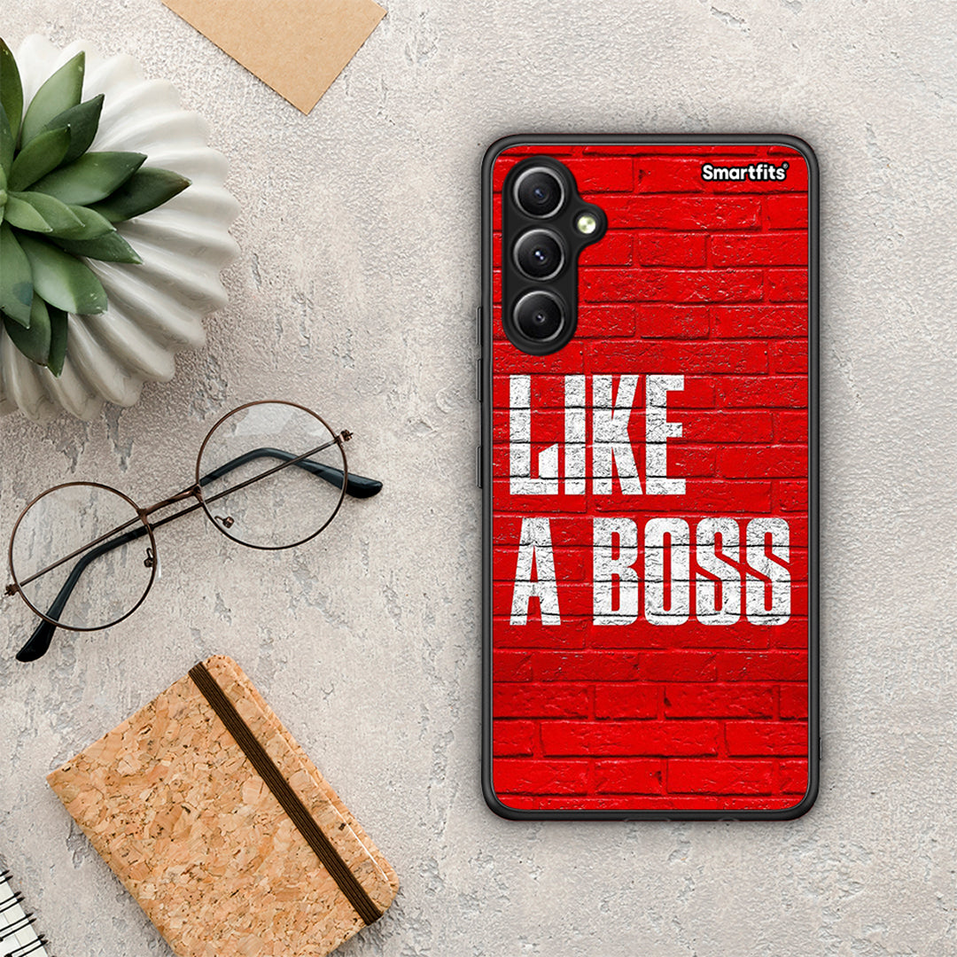 Θήκη Samsung Galaxy A34 Like A Boss από τη Smartfits με σχέδιο στο πίσω μέρος και μαύρο περίβλημα | Samsung Galaxy A34 Like A Boss Case with Colorful Back and Black Bezels