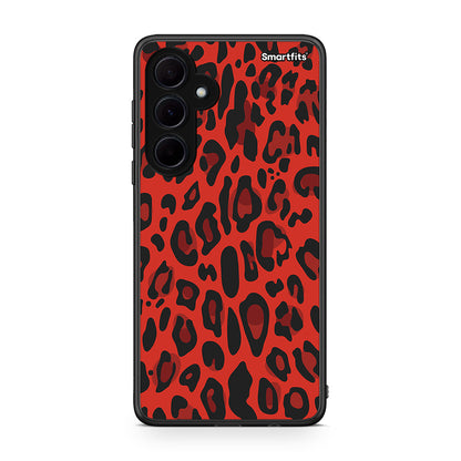 4 - Samsung Galaxy A35 Red Leopard Animal case, cover, bumper