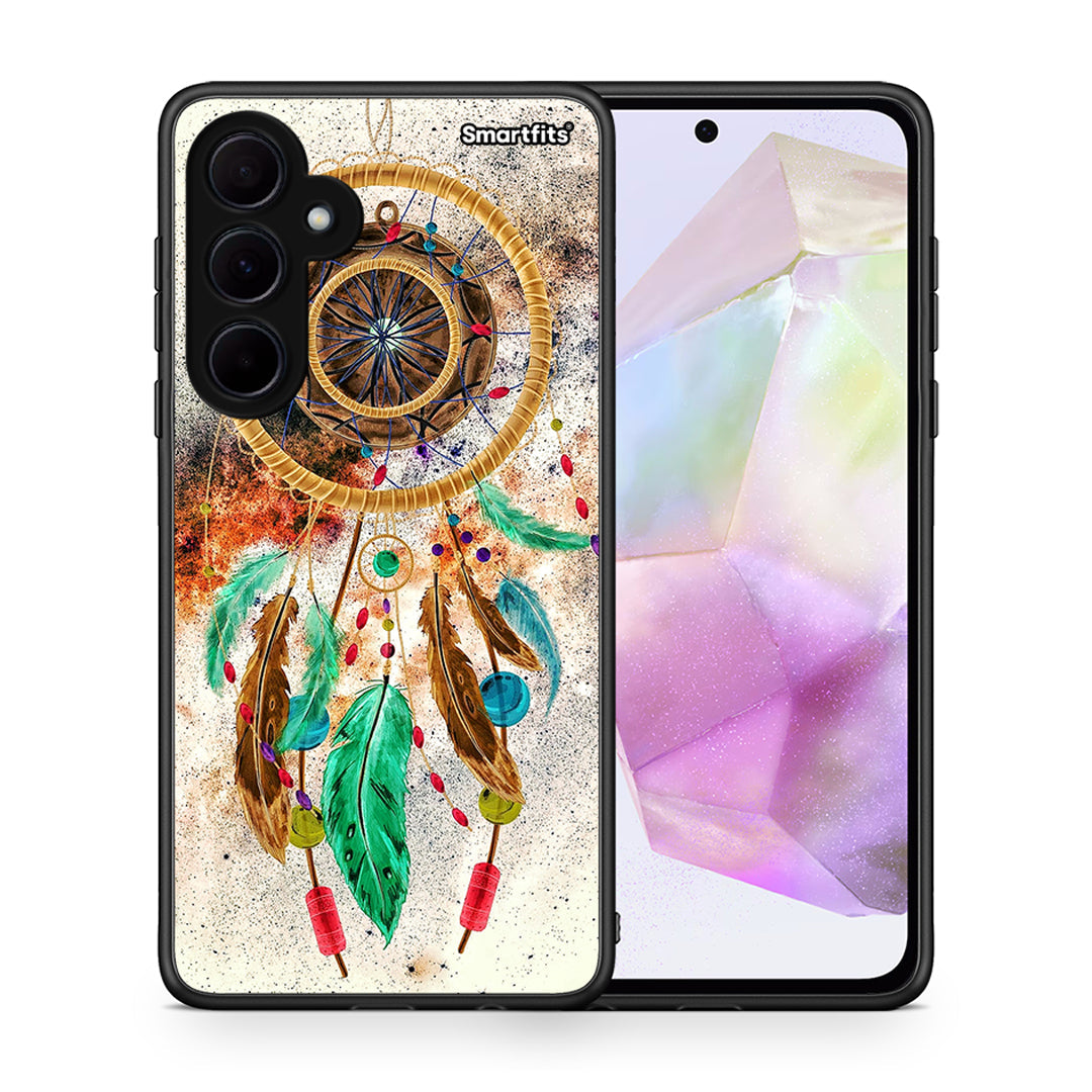 Θήκη Samsung Galaxy A35 DreamCatcher Boho από τη Smartfits με σχέδιο στο πίσω μέρος και μαύρο περίβλημα | Samsung Galaxy A35 DreamCatcher Boho case with colorful back and black bezels