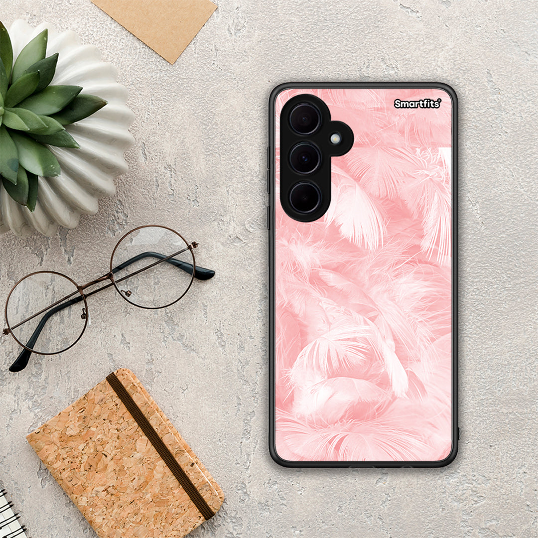 Boho Pink Feather - Samsung Galaxy A35 θήκη