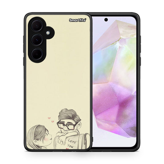 Θήκη Samsung Galaxy A35 Carl And Ellie από τη Smartfits με σχέδιο στο πίσω μέρος και μαύρο περίβλημα | Samsung Galaxy A35 Carl And Ellie case with colorful back and black bezels