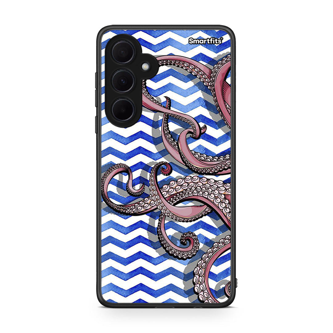 Samsung Galaxy A35 Chevron Devilfish θήκη από τη Smartfits με σχέδιο στο πίσω μέρος και μαύρο περίβλημα | Smartphone case with colorful back and black bezels by Smartfits