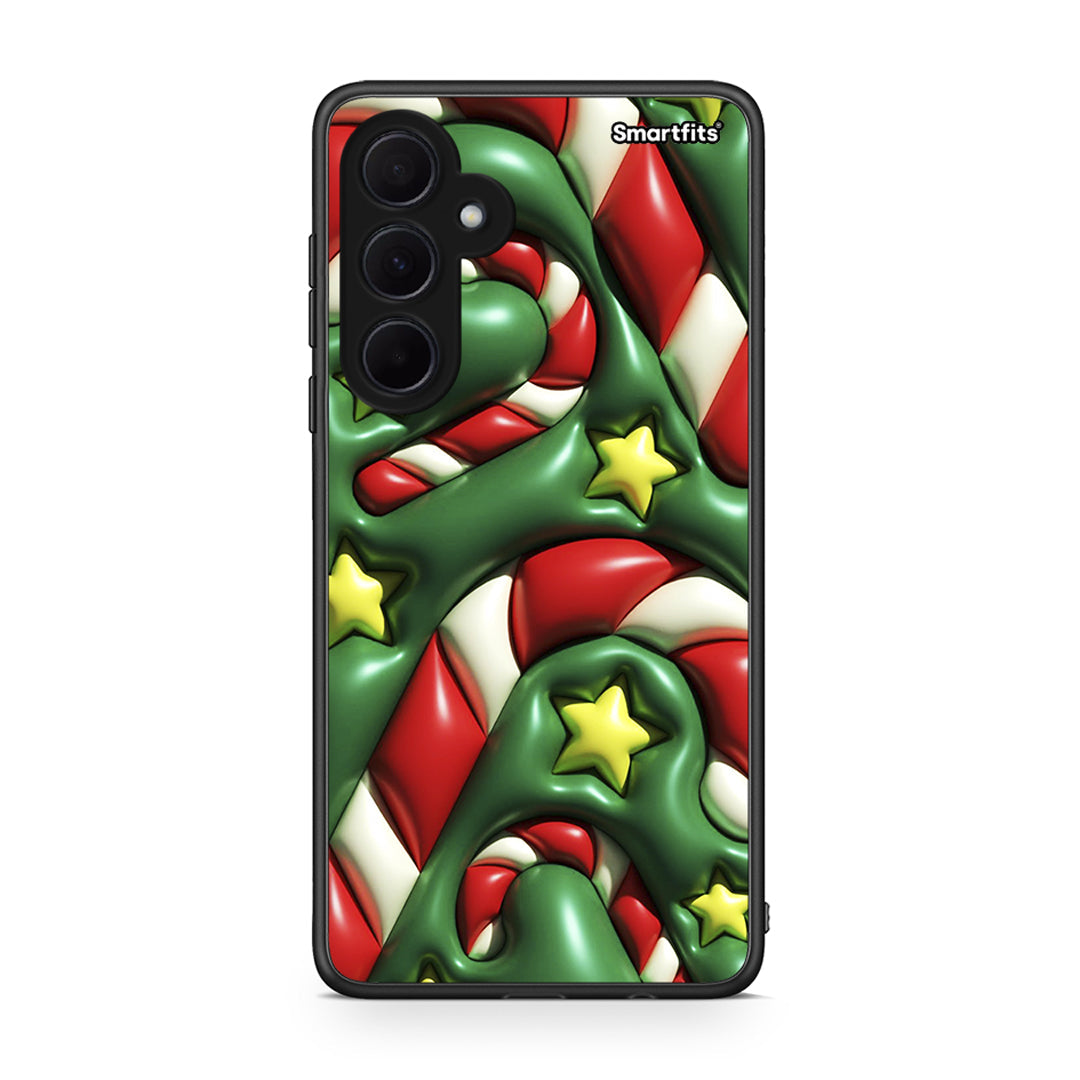 Samsung Galaxy A35 Christmas Bubbles θήκη από τη Smartfits με σχέδιο στο πίσω μέρος και μαύρο περίβλημα | Smartphone case with colorful back and black bezels by Smartfits