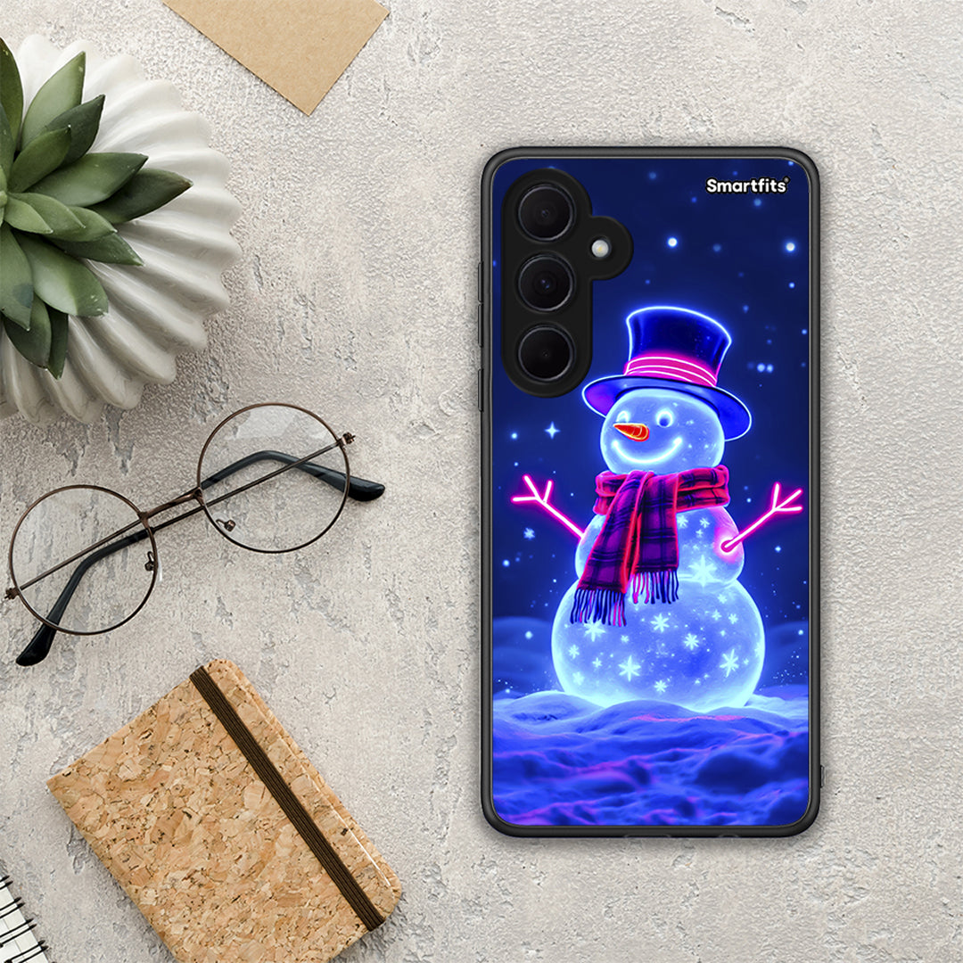 Christmas Neon Snowman - Samsung Galaxy A35 θήκη