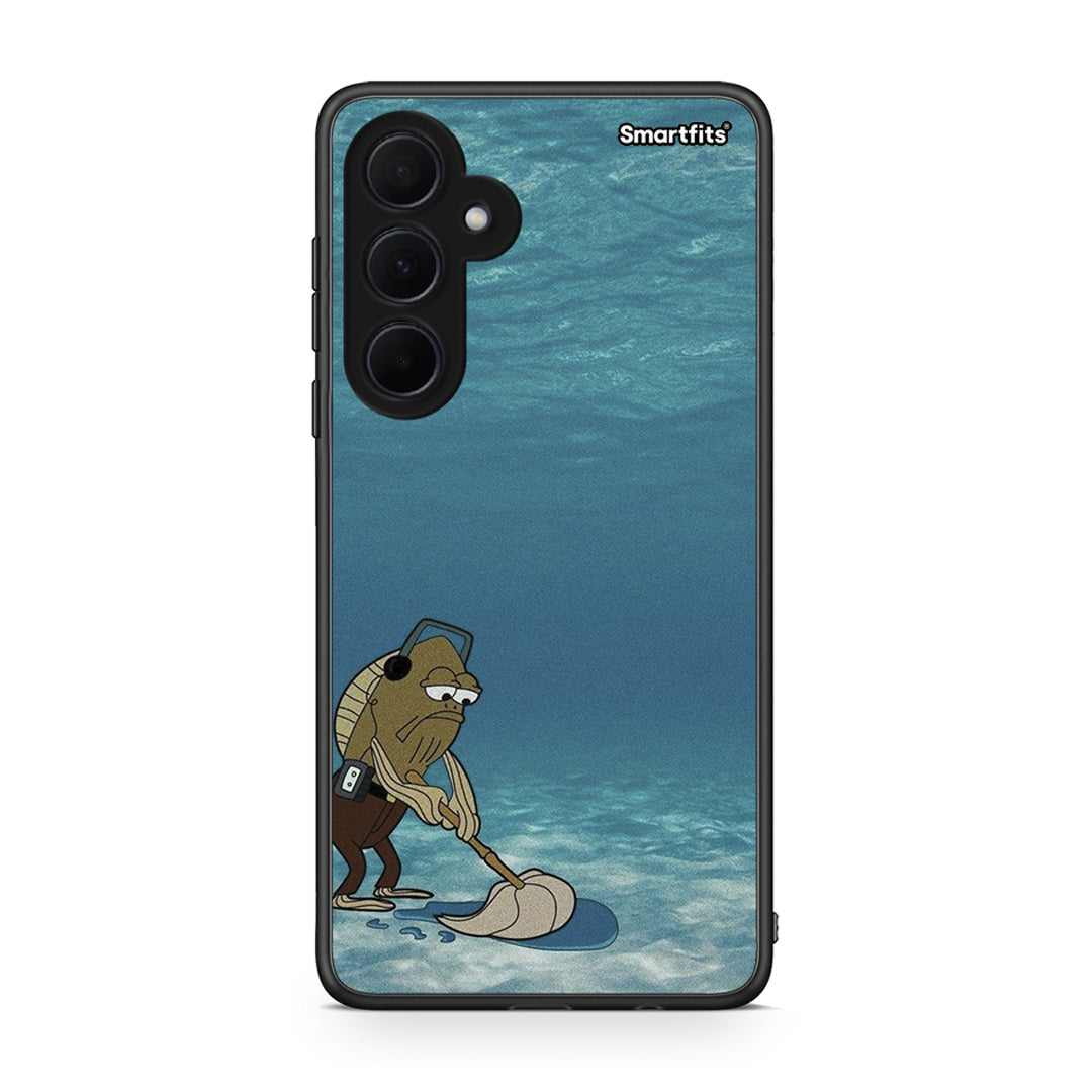 Samsung Galaxy A35 Clean The Ocean Θήκη από τη Smartfits με σχέδιο στο πίσω μέρος και μαύρο περίβλημα | Smartphone case with colorful back and black bezels by Smartfits