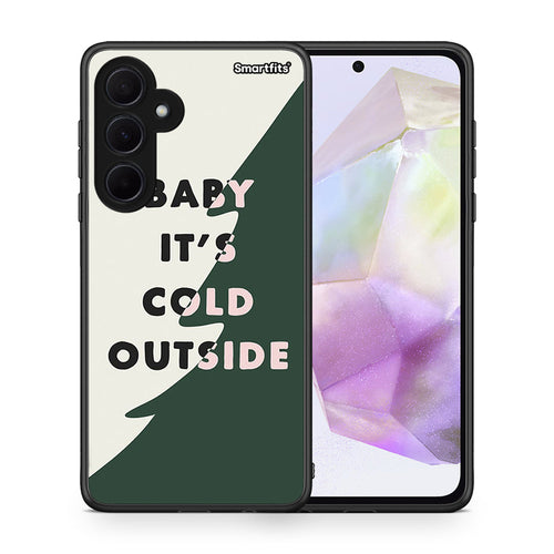 Θήκη Samsung Galaxy A35 Cold Outside από τη Smartfits με σχέδιο στο πίσω μέρος και μαύρο περίβλημα | Samsung Galaxy A35 Cold Outside case with colorful back and black bezels