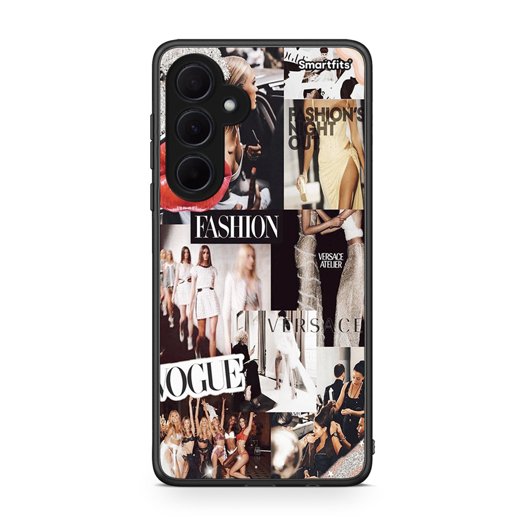Samsung Galaxy A35 Collage Fashion Θήκη Αγίου Βαλεντίνου από τη Smartfits με σχέδιο στο πίσω μέρος και μαύρο περίβλημα | Smartphone case with colorful back and black bezels by Smartfits