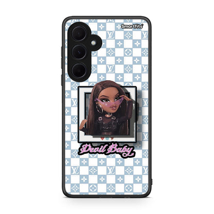Samsung Galaxy A35 Devil Baby Θήκη Αγίου Βαλεντίνου από τη Smartfits με σχέδιο στο πίσω μέρος και μαύρο περίβλημα | Smartphone case with colorful back and black bezels by Smartfits