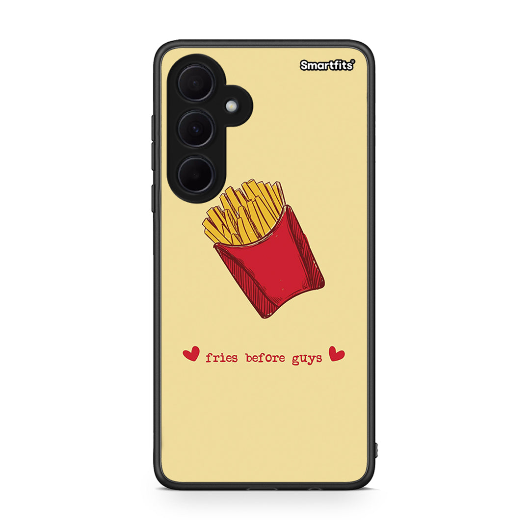 Samsung Galaxy A35 Fries Before Guys Θήκη Αγίου Βαλεντίνου από τη Smartfits με σχέδιο στο πίσω μέρος και μαύρο περίβλημα | Smartphone case with colorful back and black bezels by Smartfits