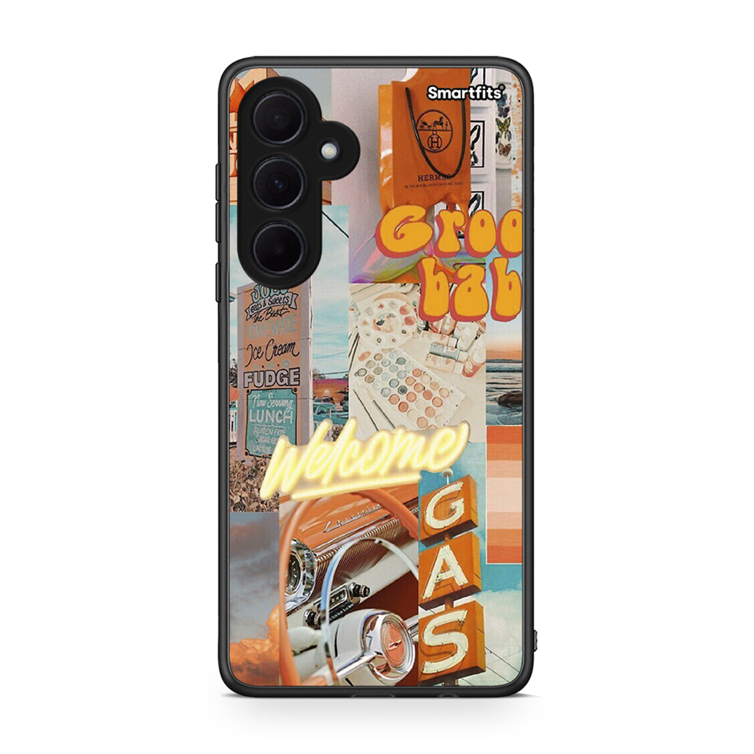 Samsung Galaxy A35 Groovy Babe Θήκη Αγίου Βαλεντίνου από τη Smartfits με σχέδιο στο πίσω μέρος και μαύρο περίβλημα | Smartphone case with colorful back and black bezels by Smartfits