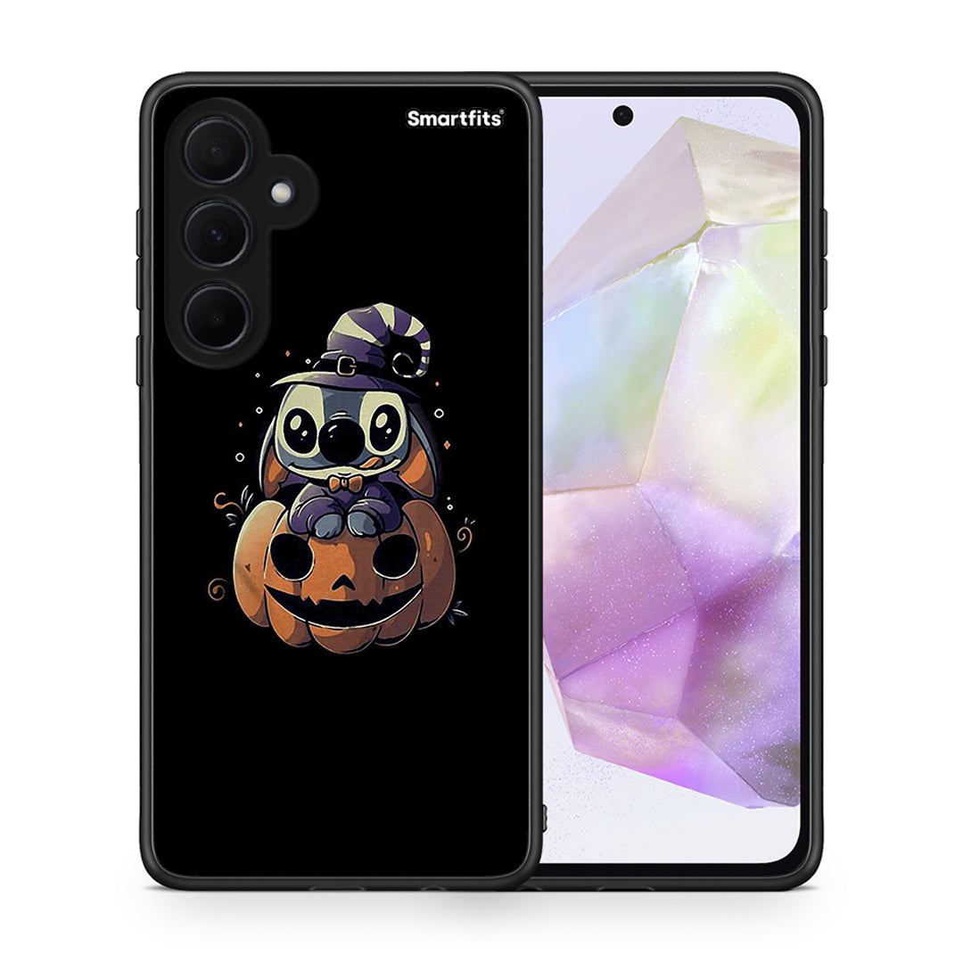 Θήκη Samsung Galaxy A35 Halloween Stitch από τη Smartfits με σχέδιο στο πίσω μέρος και μαύρο περίβλημα | Samsung Galaxy A35 Halloween Stitch case with colorful back and black bezels