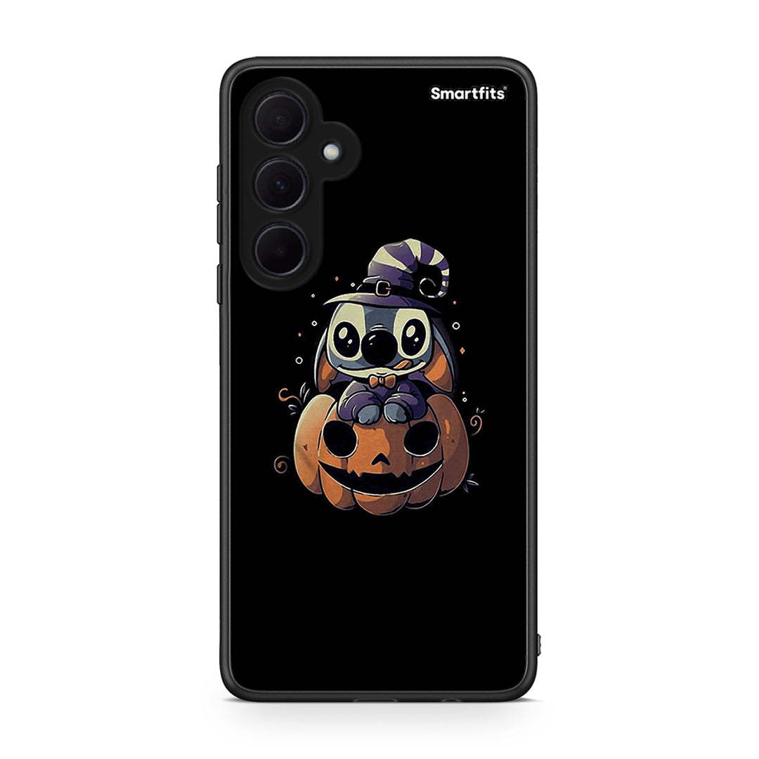 Samsung Galaxy A35 Halloween Stitch θήκη από τη Smartfits με σχέδιο στο πίσω μέρος και μαύρο περίβλημα | Smartphone case with colorful back and black bezels by Smartfits