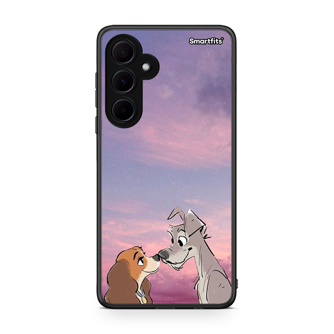 Samsung Galaxy A35 Lady And Tramp θήκη από τη Smartfits με σχέδιο στο πίσω μέρος και μαύρο περίβλημα | Smartphone case with colorful back and black bezels by Smartfits