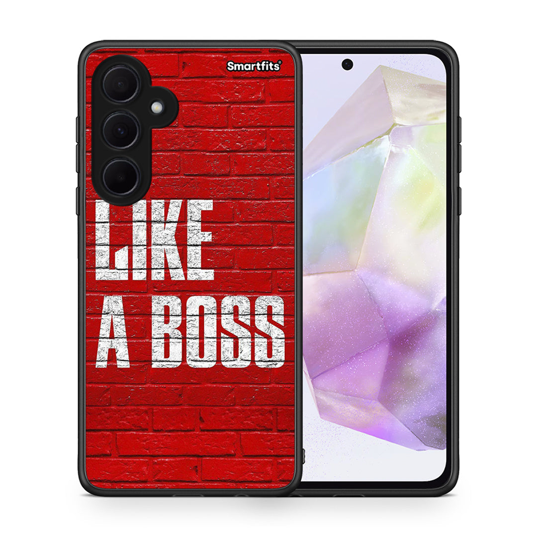 Θήκη Samsung Galaxy A35 Like A Boss από τη Smartfits με σχέδιο στο πίσω μέρος και μαύρο περίβλημα | Samsung Galaxy A35 Like A Boss case with colorful back and black bezels