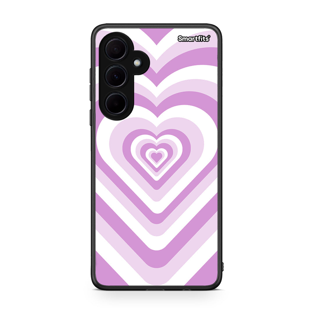 Samsung Galaxy A35 Lilac Hearts θήκη από τη Smartfits με σχέδιο στο πίσω μέρος και μαύρο περίβλημα | Smartphone case with colorful back and black bezels by Smartfits