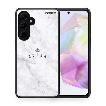 Θήκη Samsung Galaxy A35 Queen Marble από τη Smartfits με σχέδιο στο πίσω μέρος και μαύρο περίβλημα | Samsung Galaxy A35 Queen Marble case with colorful back and black bezels