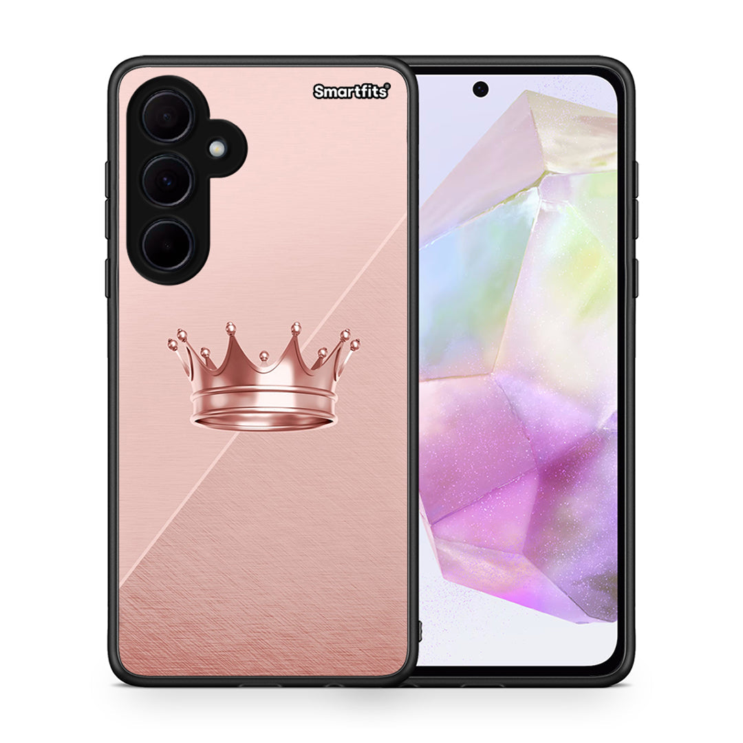 Θήκη Samsung Galaxy A35 Crown Minimal από τη Smartfits με σχέδιο στο πίσω μέρος και μαύρο περίβλημα | Samsung Galaxy A35 Crown Minimal case with colorful back and black bezels