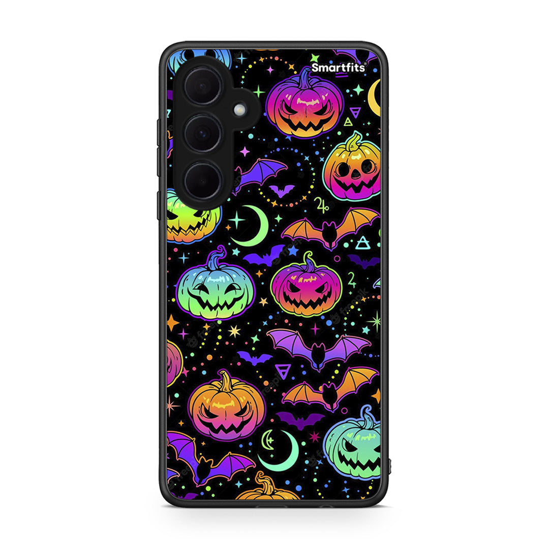 Samsung Galaxy A35 Neon Halloween θήκη από τη Smartfits με σχέδιο στο πίσω μέρος και μαύρο περίβλημα | Smartphone case with colorful back and black bezels by Smartfits