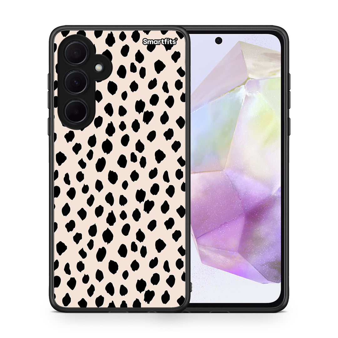 Θήκη Samsung Galaxy A35 New Polka Dots από τη Smartfits με σχέδιο στο πίσω μέρος και μαύρο περίβλημα | Samsung Galaxy A35 New Polka Dots case with colorful back and black bezels