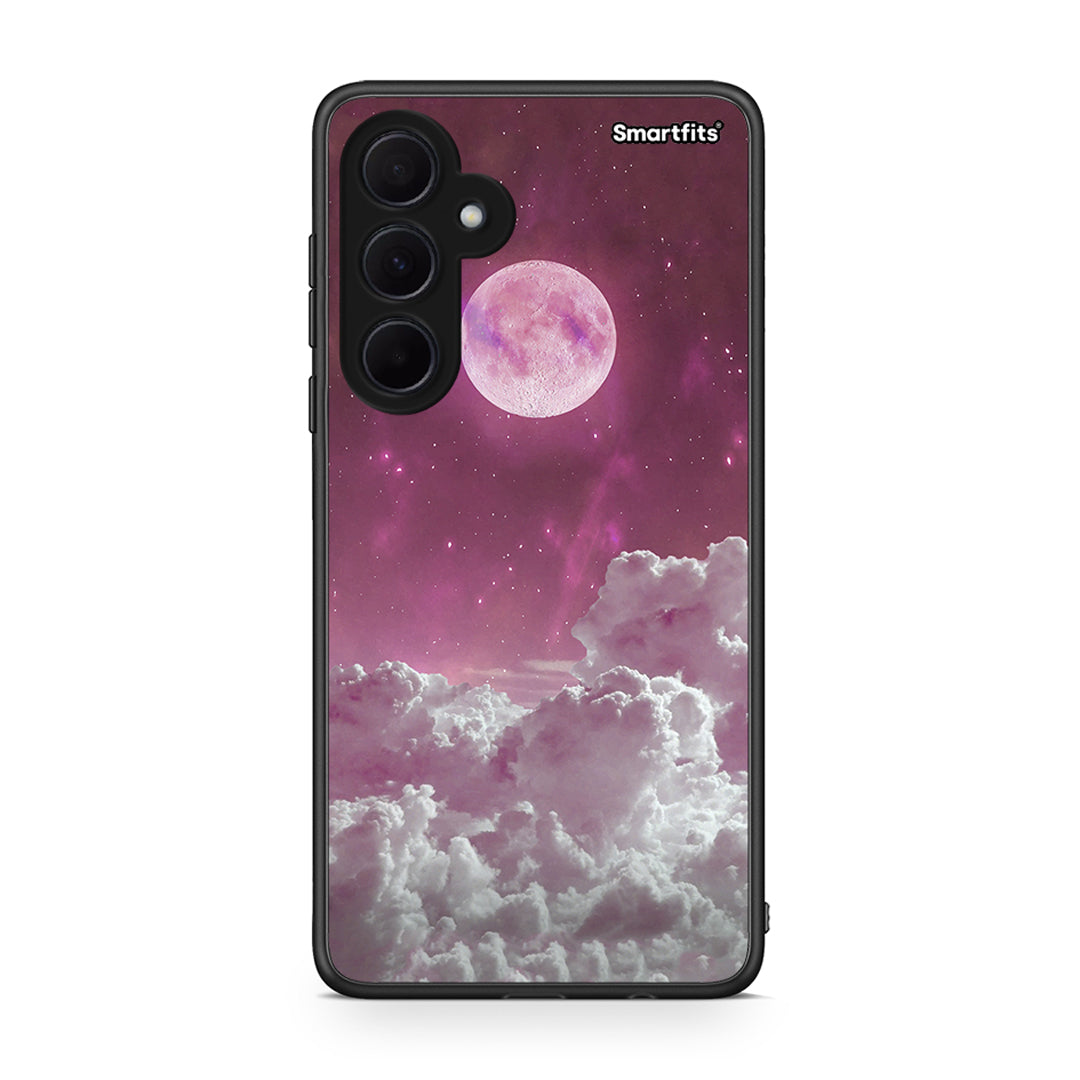 Samsung Galaxy A35 Pink Moon Θήκη από τη Smartfits με σχέδιο στο πίσω μέρος και μαύρο περίβλημα | Smartphone case with colorful back and black bezels by Smartfits