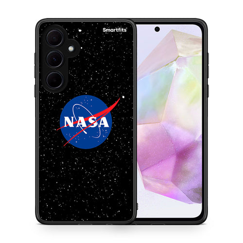 Θήκη Samsung Galaxy A35 NASA PopArt από τη Smartfits με σχέδιο στο πίσω μέρος και μαύρο περίβλημα | Samsung Galaxy A35 NASA PopArt case with colorful back and black bezels