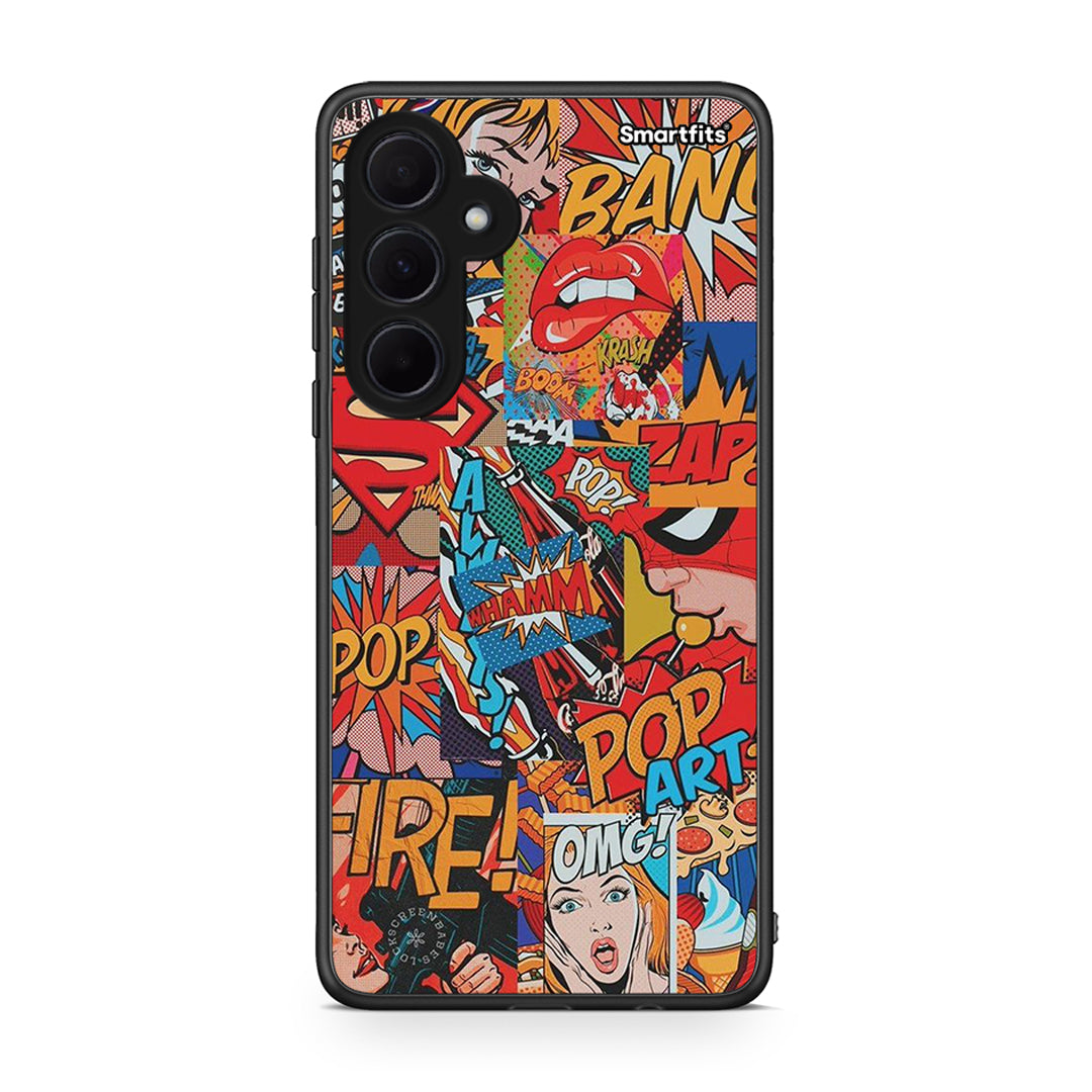 Samsung Galaxy A35 PopArt OMG θήκη από τη Smartfits με σχέδιο στο πίσω μέρος και μαύρο περίβλημα | Smartphone case with colorful back and black bezels by Smartfits