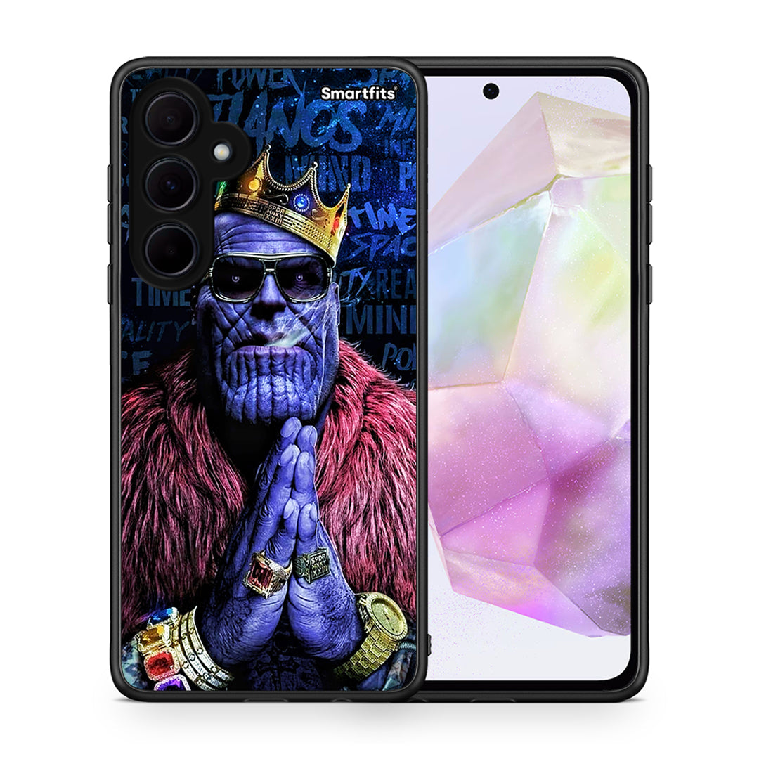 Θήκη Samsung Galaxy A35 Thanos PopArt από τη Smartfits με σχέδιο στο πίσω μέρος και μαύρο περίβλημα | Samsung Galaxy A35 Thanos PopArt case with colorful back and black bezels