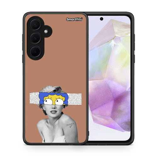 Θήκη Samsung Galaxy A35 Sim Merilyn από τη Smartfits με σχέδιο στο πίσω μέρος και μαύρο περίβλημα | Samsung Galaxy A35 Sim Merilyn case with colorful back and black bezels