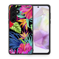 Thumbnail for Θήκη Samsung Galaxy A35 Tropical Flowers από τη Smartfits με σχέδιο στο πίσω μέρος και μαύρο περίβλημα | Samsung Galaxy A35 Tropical Flowers case with colorful back and black bezels