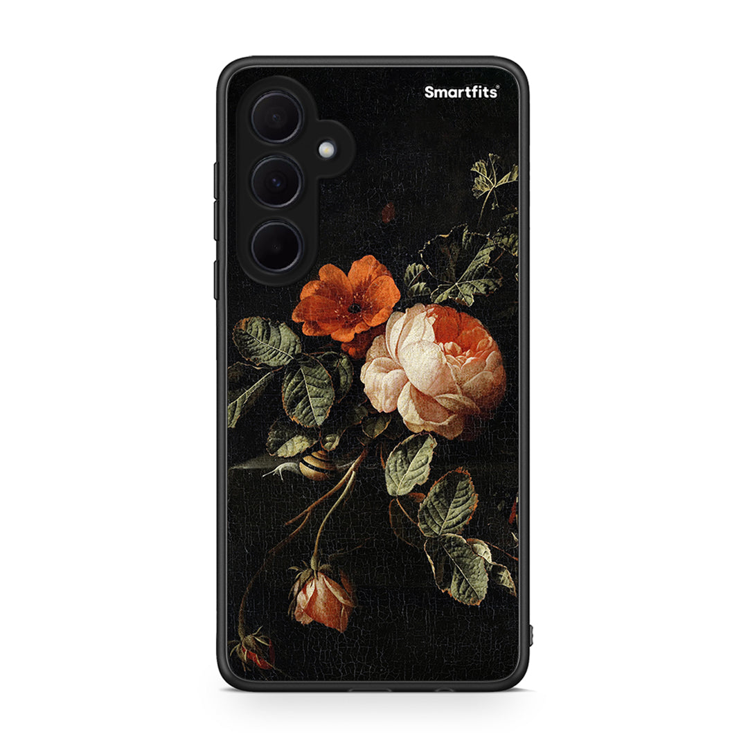 Samsung Galaxy A35 Vintage Roses θήκη από τη Smartfits με σχέδιο στο πίσω μέρος και μαύρο περίβλημα | Smartphone case with colorful back and black bezels by Smartfits