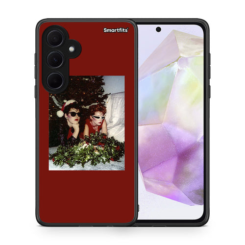 Θήκη Samsung Galaxy A35 Waiting For Xmas από τη Smartfits με σχέδιο στο πίσω μέρος και μαύρο περίβλημα | Samsung Galaxy A35 Waiting For Xmas case with colorful back and black bezels