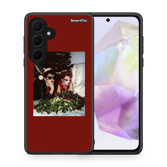 Θήκη Samsung Galaxy A35 Waiting For Xmas από τη Smartfits με σχέδιο στο πίσω μέρος και μαύρο περίβλημα | Samsung Galaxy A35 Waiting For Xmas case with colorful back and black bezels