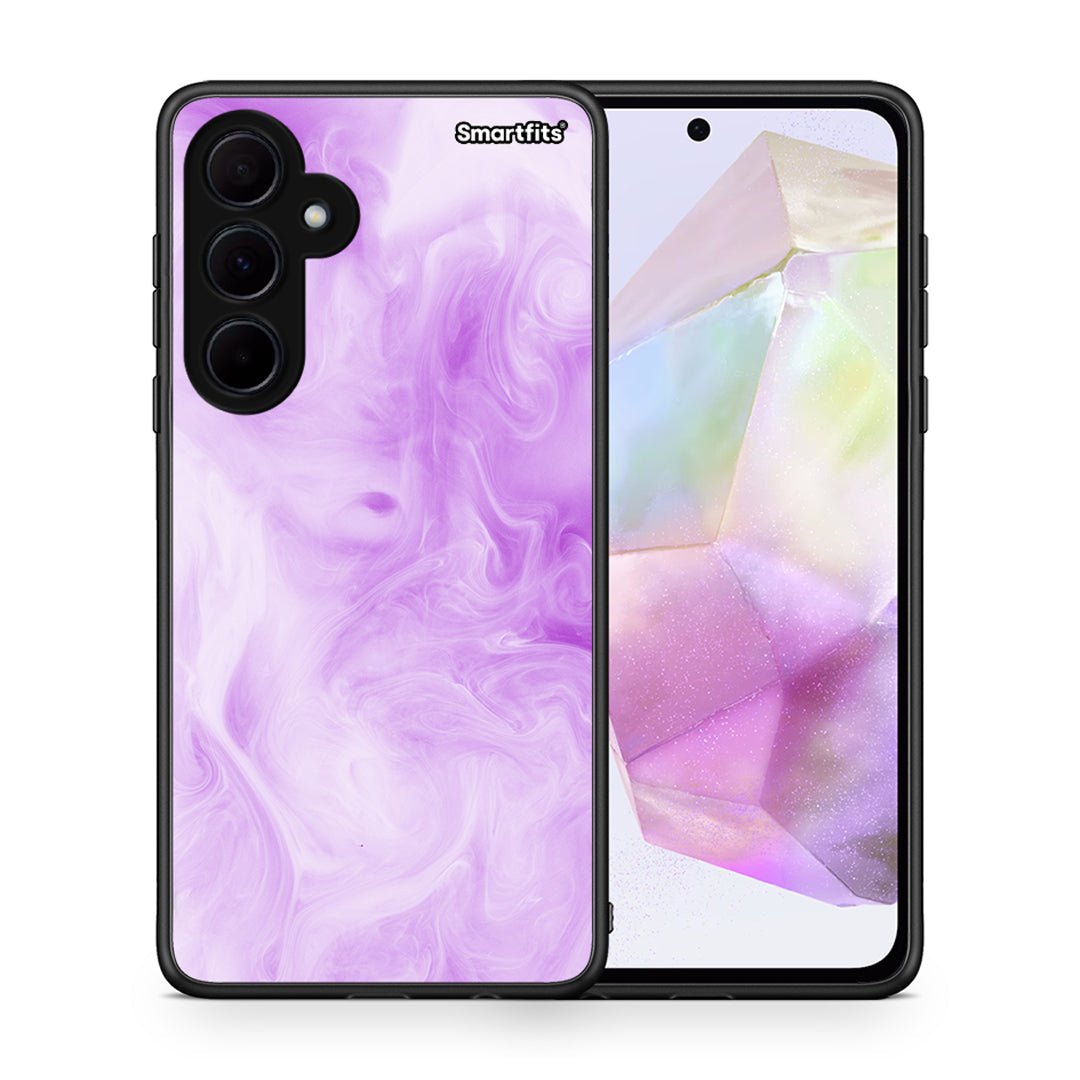 Θήκη Samsung Galaxy A35 Lavender Watercolor από τη Smartfits με σχέδιο στο πίσω μέρος και μαύρο περίβλημα | Samsung Galaxy A35 Lavender Watercolor case with colorful back and black bezels