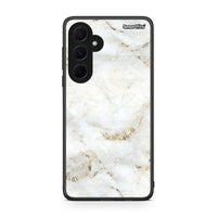 Thumbnail for Samsung Galaxy A35 White Gold Marble θήκη από τη Smartfits με σχέδιο στο πίσω μέρος και μαύρο περίβλημα | Smartphone case with colorful back and black bezels by Smartfits